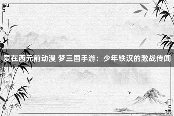 爱在西元前动漫 梦三国手游：少年铁汉的激战传闻