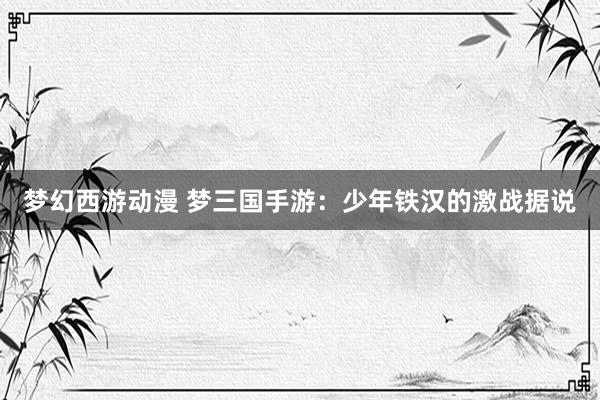 梦幻西游动漫 梦三国手游：少年铁汉的激战据说