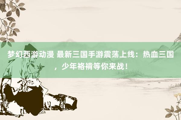 梦幻西游动漫 最新三国手游震荡上线：热血三国，少年袼褙等你来战！