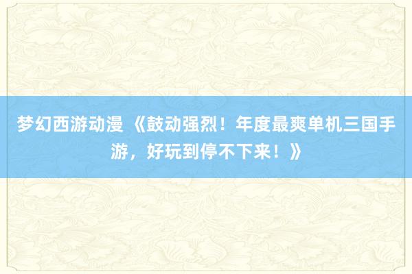 梦幻西游动漫 《鼓动强烈！年度最爽单机三国手游，好玩到停不下来！》