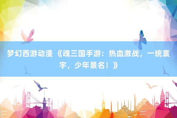 梦幻西游动漫 《魂三国手游：热血激战，一统寰宇，少年景名！》