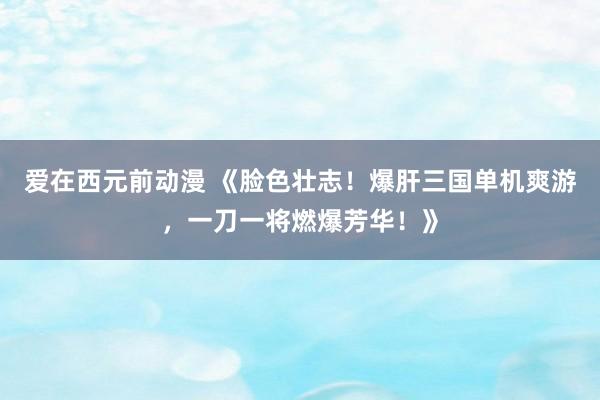 爱在西元前动漫 《脸色壮志！爆肝三国单机爽游，一刀一将燃爆芳华！》